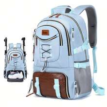 CORATED Outdoor Travel Backpack, Large Capacity Sports Camping Backpack, Unisex Laptop Backpack With Shoe Compartment, Student School Bag, Easter Valentine's Day Gift - 藍色 - 查看 2