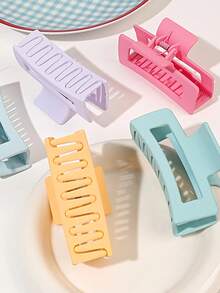 1 Macaron Candy Color Simple Frosted Medium 8.5cm Square Hair Claw, Candy Color Frosted Medium Square Hairpin, Elegant And Versatile, Suitable For Women Of All Ages Hairpin Hairpin Hairpin Hairpin Hairpin Fall Hair Accessories Elegant Hair Clips Winter Claw Clips Fashion Hair Clutch