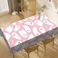1/20pcs Halloween Theme Tablecloth,Cute Ghost Design Pink Tablecloth,Perfect For Parties,Dining & Home Decor,Halloween Decor
