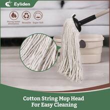 Eyliden String Mop With 2 Reusable Mop Heads NonTouch Replacement Adjustable Cotton Mops For Floor Cleaning NoScratch Absorbent Classic Mop For Tile Concrete Wood Floor Kitchen Bathroom - White - View 5