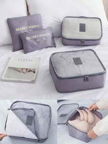 7pcs/6pcs/1pc Set Packing Cubes For Suitcases, Travel Luggage Packing Organizers, Shoe Bag, Clothing Underwear Bag, For Women & Man