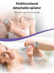 五合一女士电动剃须刀，适用于剃除和修剪腿内侧、眉毛、唇毛、身体毛发、面部毛发、胡须、鼻毛、手臂和腋毛。可充电电动剃须刀，温和不刺激。