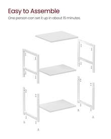 VASAGLE Side Table, Small End Table, Tall Nightstand For Living Room, Bedroom, Office, Bathroom, White - 白色 - 查看 6