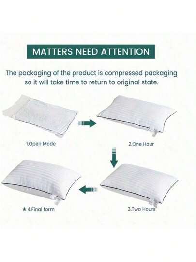 1pc Hotel And Home Bed Pillow, Luxury Hotel Quality, Made With Premium Soft Feather Alternative Filling, Comfortable High Elasticity Pillows, Suitable For Bedroom, Guest Room, Dorm Room (45 X 66cm 1/2Pcs Set) view 7