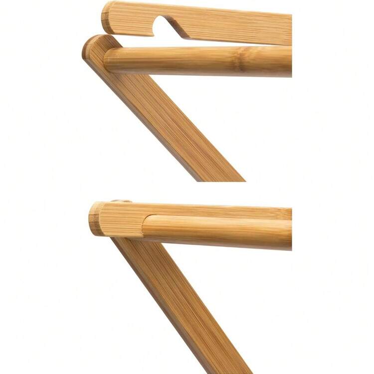 Household Essentials Clothes Drying Rack, Stabile Wood Frame With Slanted Feet, Smooth Vinyl Wrapped Rods, 23.8 Feet Of Hanging Space, Ready To Assemble, Flat Top, Natural - 天然竹子 - 查看 6