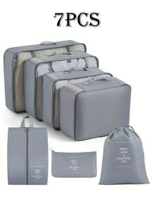 9件套大容量旅行收纳袋，多用途衣物及个人护理用品分类收纳袋，超强收纳能力，节省空间，防尘收纳袋，轻便旅行打包袋，易于打包携带