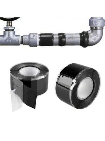 1pc Powerful Waterproof Tape Leak Sealant Repair Tape - Self-Fusing Silicone Tape, High Adhesive And Leak-Proof Sealant For Kitchen And Plumbing Pipes, Durable White Tape For Efficient Pipe Repair, Leak Repair Tape | Elastic Tape | Strong Adhesive Tape, Plumbing Supplies Christmas