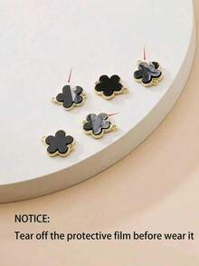 1pc Men's Lucky Clover Beaded Bracelet, Stylish Business Casual Wristband, Everyday Wear & Gift Valentines,Mom,Mother,Mother's Day,Gift(Random Beads For The First Layer) - Gold and Black Bracelet - View 5