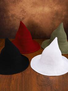 Y2K Gothic Style Wool Knitted Witch Hat For Halloween, Suitable For Parties, Festivals And Gifts For Friends, Unisex - A - View 7