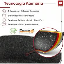 Olla Antiadherente Master Stone Tapadera de Vidrio Templado | Revestimiento de Piedra de Alemania% libre de PFOA, para estufa de inducción, gas o eléctrica. Olla Chica Blanca 1.9 L, 18 - Piedra maestra Gris - Ver 4