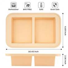 Super Ice Cube Tray 1 Cup X 4 Portions Big Silicone Freezing Mold With Lid, For Soup&Meal, Prep Food Leftovers Freezer Storage Container, 2Pack-405536 - Nhiều màu - Xem 3