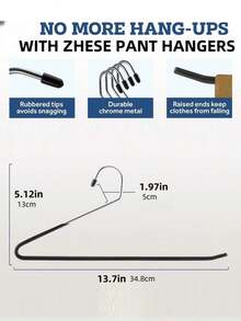 5/10pcs Z-Shaped Open-End Metal Pants Hangers – Non-Slip Trouser & Jeans Hanger, Space-Saving Clothes Organizer Rack For Closet, Back To School Dorm Room & Minimalist Wardrobe Essentials