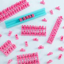 1 Stück handgemachter weicher Ton Buchstaben & Zahlen Stempel, für Ton-Formung, Dekoration, DIY Prägung Buchstaben Stempel Form - Heißes Pink - Übersicht 10