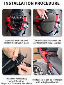 Expandable Motorcycle Helmet Storage Bag – LED Strip (No Battery), Waterproof, Multi-Functional - Black - View 7