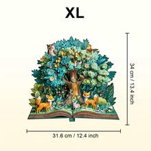 森林故事 - 木制拼图，不对称形状拼图玩具，独特的派对游戏礼物，不对称动物形状木制拼图，装饰艺术画，桌面魔术拼图，独特的儿童益智拼图，节日礼物，适合儿童，圣诞礼物，返校礼物，生日礼物 - 彩色 - 查看 13