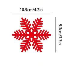 5pcs Red Felt Coasters, Christmas Snowflake Tableware, Suitable For Christmas Dinner Table