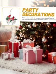 4pcs Iron Christmas Decoration Bells, 4 Different Colors, Decorated With Lace Mesh And Berry Patterns. They Have A Wind Chime-Like Effect, Creative Men's Gift, Personalized Gift, Suitable For Valentine's Day, Easter, New Year, For Both Men And Women. - Double-headed Bell - View 4