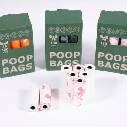 1/3/5/6/8/10/20 Rolls Extra Thick Dog Poop BagsDurable Polyethylene With Stylish Prints For Pet Waste Cleanup Poop Dog Bag