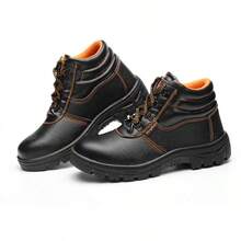 Men's Steel Toe Cap Boots, Anti Smashing And Puncture Safety Shoes, Winter Version, Comfortable Outdoor Work Boots, Construction Sites, Industrial Manufacturing, Men's Work Trainer, Outdoor Travel, Hiking And Mountaineering Shoes, Comfortable Casual Shoes - 黑色 - 查看 5