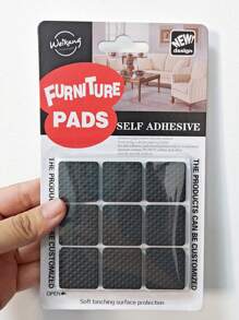 18 Peças Pequenos Protetores Antiarranhões para Móveis, Almofadas Adesivas Quadradas Pretas para Pés de Cadeira, Protetores de Piso, Pés de Borracha para Móveis, Almofadas para Pés de Mesa/Cadeira, Protetores de Piso para Cadeira, Almofadas de Proteção Silenciosa de Borracha para Pernas de Cadeira, Protetores Adesivos para Móveis Usados em Mesa, Porta, Cama, Sofá, Vaso