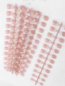 5 片/套甜美乳白色渐变指甲贴，有多种款式可选，包括长款、细款、高跟款、短款、杏仁形、椭圆形和方形脚趾甲按压式指甲美甲用品指甲 - 彩色 - 查看 1