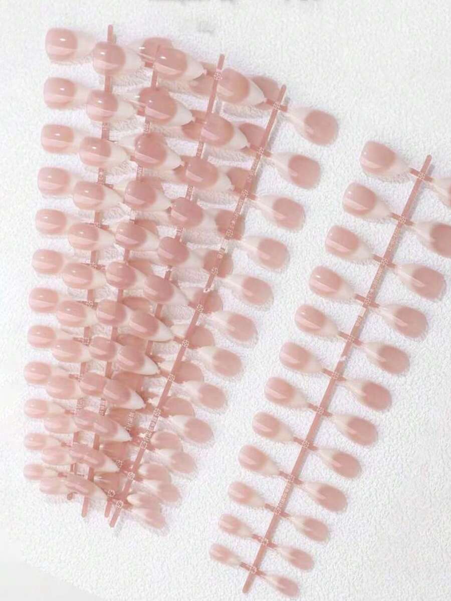 5 片/套甜美乳白色渐变指甲贴，有多种款式可选，包括长款、细款、高跟款、短款、杏仁形、椭圆形和方形脚趾甲按压式指甲美甲用品指甲 - 彩色 - 查看 1