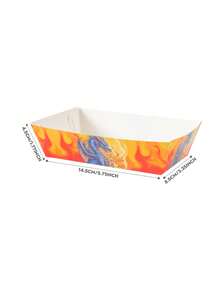 10/24pcs Blue Flame Dragon Food Boxes, Fries Boxes, Popcorn Boxes, Popcorn Boxes, Birthday Party Decor And Movie Night Snack Boxes, Suitable For Lunch Box, Bakery Bread, Burger Restaurant - Multicolor - View 2