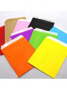 25/50 件彩色牛皮纸袋、礼品袋、零食袋、礼品包装袋、婚礼生日新年派对礼品用品礼品袋 - 彩色 - 查看 5