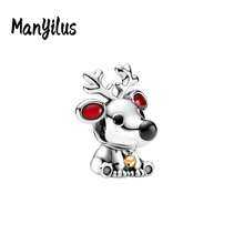Manyilus Manyilus Original 1 Stück 925 Sterling Silber Weihnachtsmann, Weihnachtsren, Weihnachtsbaum, Weihnachtsmann, Weihnachtshaus, Weihnachtsstrumpf, Weihnachts-Charm-Serie Anhänger. Geeignet für Armbänder & Halsketten, sie sind perfekte Geschenke für Familie und Freunde - ideal als Weihnachtsgeschenke, Geburtstagsgeschenke und Freundschaftstaggeschenke.
