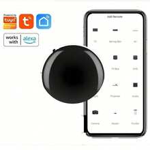 Control remoto inteligente WiFi con graffiti, control remoto inteligente para el hogar universal, control de un solo botón para aire acondicionado, TV, DVD, CD, audio, TV satelital, etc., compatible con Alexa y Assistant, control a través de la aplicación Smart Life, sin necesidad de hub - Negro - Ver 13