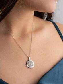 1pc Personalized Sun Name Necklace - Customized Shiny Pendant, Gift For Best Friend's Birthday And Bride, Engraved, Bridesmaid Birthday And Wedding Souvenir - Multicolor - View 2