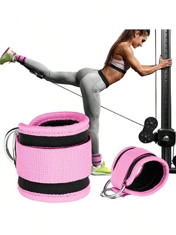 Adjustable Resistance Band With Dual D-Rings, Fitness Leg Strength Training Gym Support Sleeve, Ankle Strap Sports Protector
