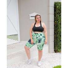 Kit 3 Bermudas Plus Size Estampadas Fitness G1 ao G3 - Cós Alto, Confortáveis, Cores Sortidas