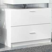 Sink Cabinet White 78x37x59 Cm Engineered Wood - White - View 1