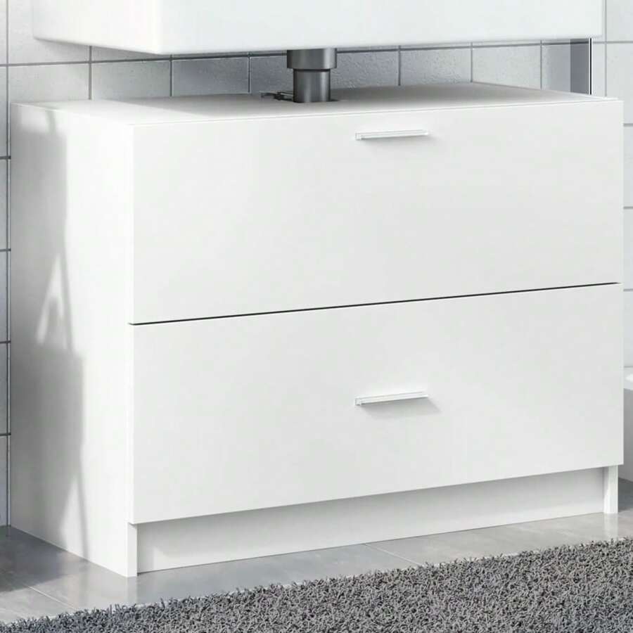 Sink Cabinet White 78x37x59 Cm Engineered Wood - White - View 1