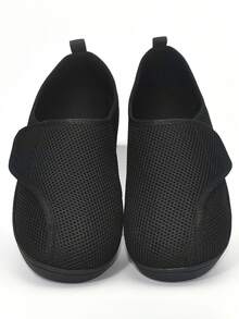 男士宽头鞋，防滑鞋底，越野跑赤足鞋，适合糖尿病引起的足部肿胀、骨科患者、足部水肿、老年人 - 黑色 - 查看 4