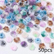 50 piezas/100 piezas/set de cuentas de resina de camelia brillante DIY Artesanías de colores caramelo con cuentas planas de flores para decoración de fundas para teléfonos Jewelry Cuentas con parches de flor de Camelia de dos colores de loto