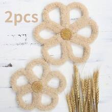2 miếng dán tường hoa phong cách Bohemian - Hình dán hoa cúc dệt thủ công, đã được dán sẵn keo, trang trí phòng trẻ sơ sinh nhẹ nhàng, phù hợp cho phòng bé gái sơ sinh để tạo không gian ấm cúng, lý tưởng làm quà tặng chào mừng em bé. - Nghệ thuật treo tường - Xem 12