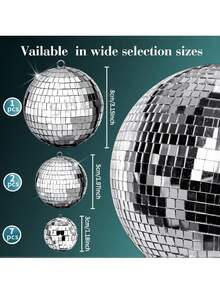10pcs Disco Ball Set In Assorted Sizes - 1.18/1.57/3.15 Inches - Various Round Silver Disco Balls, Suitable For 70s 80s Disco Themed Birthday, New Year, Party, Home Decor, Christmas Gifts, Disco Ball Decorations Christmas Decorations Room Decor Winter Christmas Decorations Home Christmas Gifts Christmas Decor