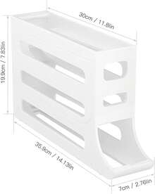 NetHong New 4 Layers Egg Storage Shelf Refrigerator Freshable Eggs Storage Container Automatic Rolling Egg Rack Dispenser Kitchen Desktop Holder UK - White - View 8