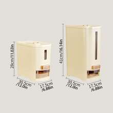 Pressure Rice Bucket Sealed Anti-Insect Anti-Moisture Plastic Rice Canister, Transparent Kitchen Crevice Grain Storage Bucket, Pressure Simple Smooth Dispensing, Space-Saving, Household Essential - Multicolor - View 3