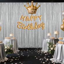 95x48-Inch Dazzling Sequin Star Curtain With 3D Stereo Light And Shadow Effects Decoration - Romantic Backdrop Wall For Wedding Venues, Shining Decoration For Birthday Parties, High-Grade Texture With Gold Sequin Material, High-End Space Decoration For Living Rooms And Bedrooms, Magic Tool For Creating A Festive Celebration Atmosphere, Backdrop Curtain With High Photo-Taking And Check-In Success Rate(Wedding Banqueta Party Autuumn Elegant Bridal Shower Table Decoration Dining Table Wedding Party EventHalloween Christmas:DecorationThanksgiving Dayfestival Home Decor) - 銀色 - 查看 6