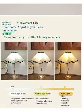 USB-bloemblaadjeslamp, geplooide lampenkap, neutraal licht, geschikt voor slaapkamer, hotel, bedlamp