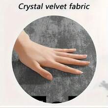 1pc Luxurious Crystal Velvet Area Rug - 800gsm, Backing, Machine Washable - Perfect For Christmas Decor, Nordic Geometric Design In Black & Gray - Ideal For Living Room, Bedroom, Kitchen, And More