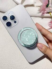 Soporte magnético para teléfono con patrón de concha de colores, pegatina de soporte de teléfono con textura de concha brillante, diseño creativo