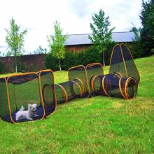 Outdoor Play Tent Tunnel Cube Compound Pet House 6 In 1 For Cat Puppy Dog Rabbit - Black - View 4
