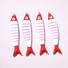 2pcs 40x8mm Enamel Stripe Fish Charms Pendant Stainless Steel DIY Jewelry Making Accessories Findings For Necklace Earrings - Fish - View 17
