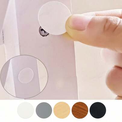 54/108/216pcs 0.8inch/2.1cm Self-Adhesive Furniture Screw Hole Sealing Stickers, Dust-Proof Hole Covers, Eccentric Wheel Covers, Screw Hole Concealer Stickers For Furniture, Home, School, Office (Please Carefully Check Size Before Ordering)
