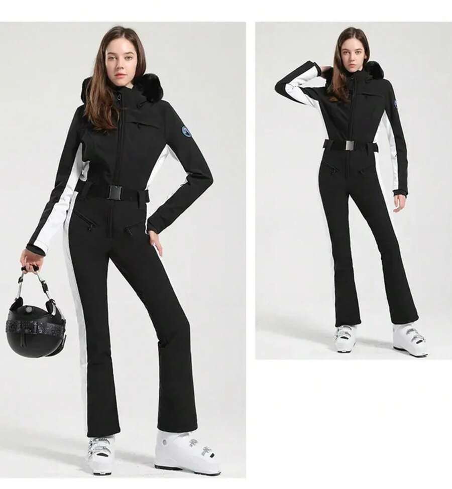 One-Piece Ski Suit For Women, Snowboard Overalls, Windproof And Waterproof, Breathable Clothing, Thickening, Skiing Suit, Winter - 顏色 5 - 查看 1