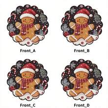 2 Pieces Christmas Theme Gingerbread Man Round Table Mats, Durable, Oil-Absorbing And Easy To Clean Dining Mats, Suitable For Winter Party And Gathering Meal Decoration